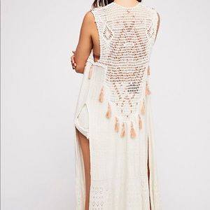 Free People Crochet Maxi Vest